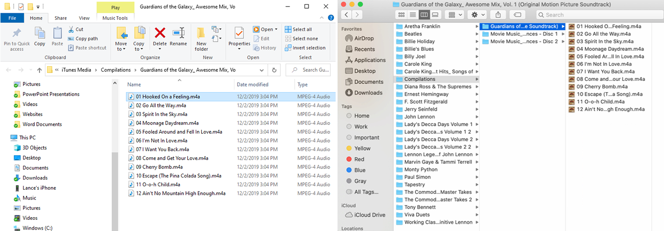 Organizar la aplicación de música iTunes
