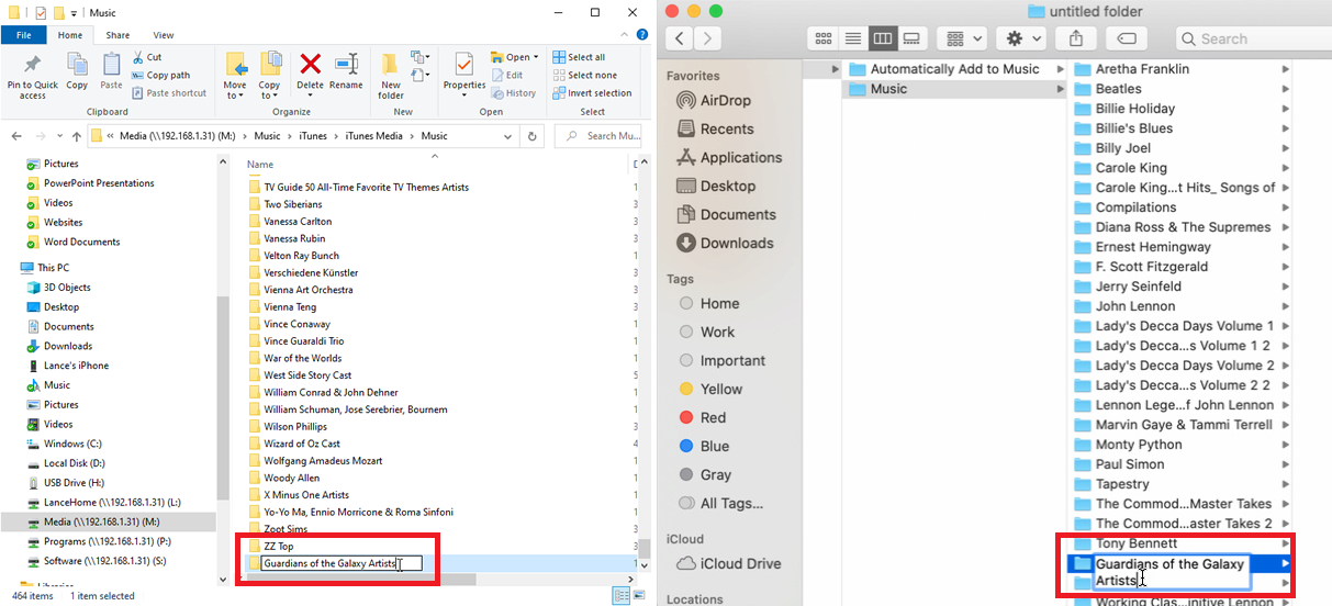 Organizar la aplicación de música iTunes
