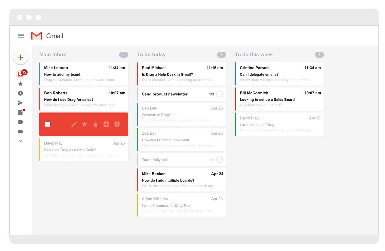 Arrastra para Gmail