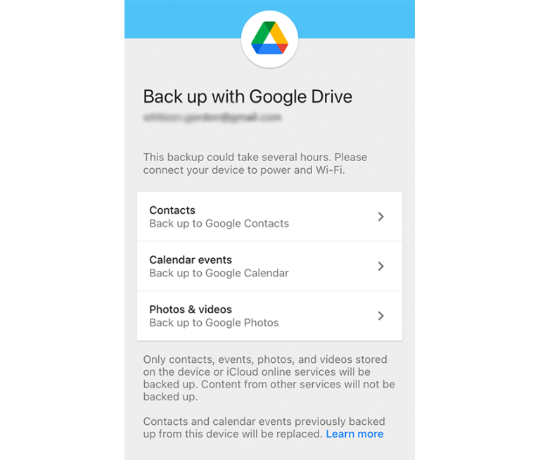 Copiar datos con la nube en Android