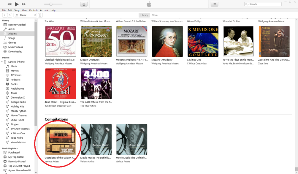 Organizar la aplicación de música iTunes