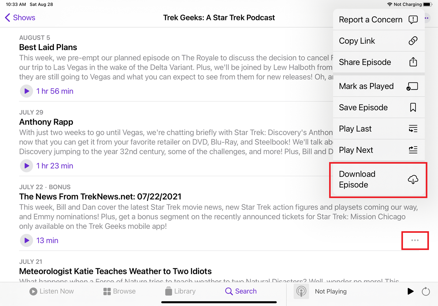 episodios de podcast
