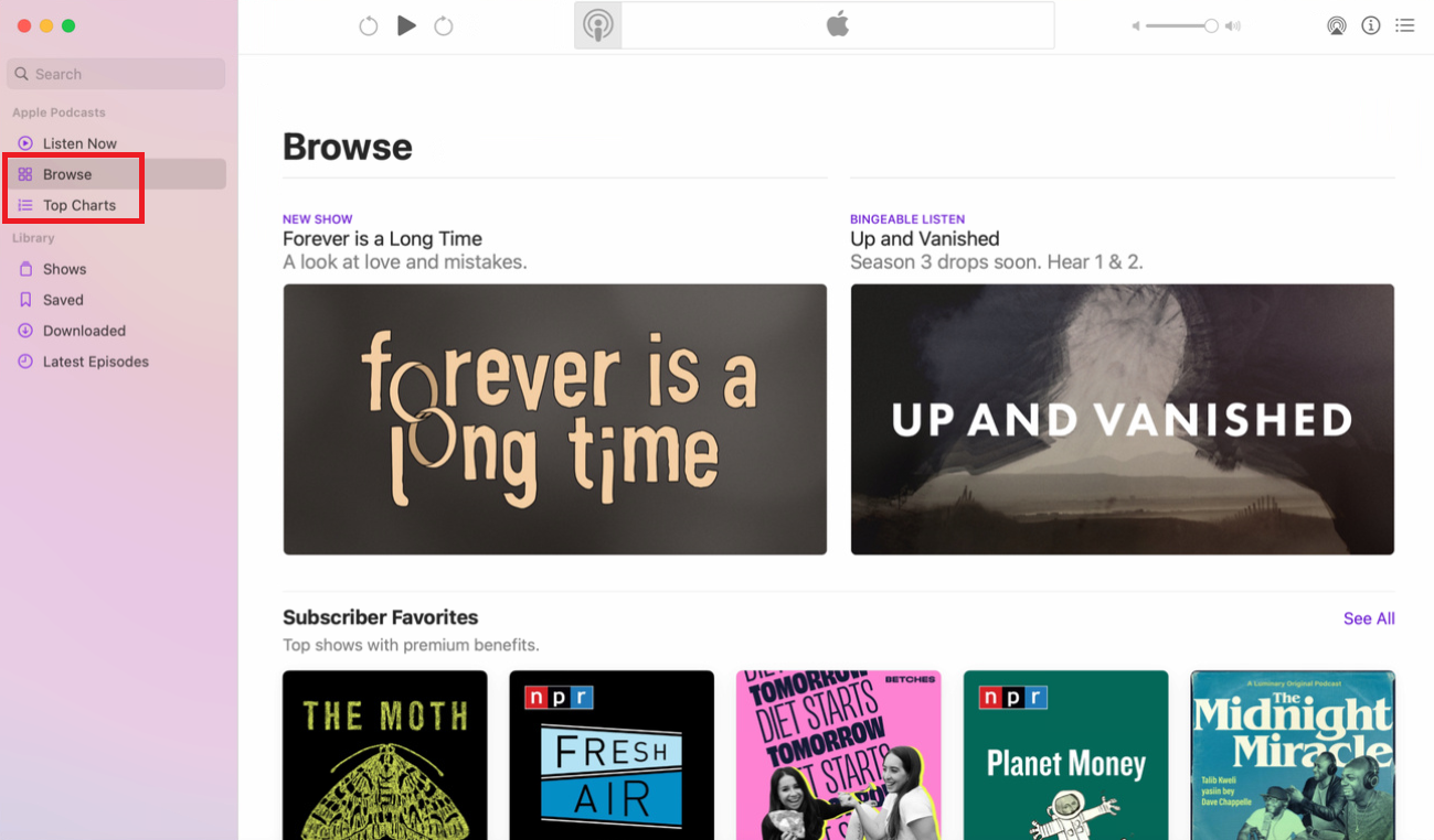 podcasts de apple mac