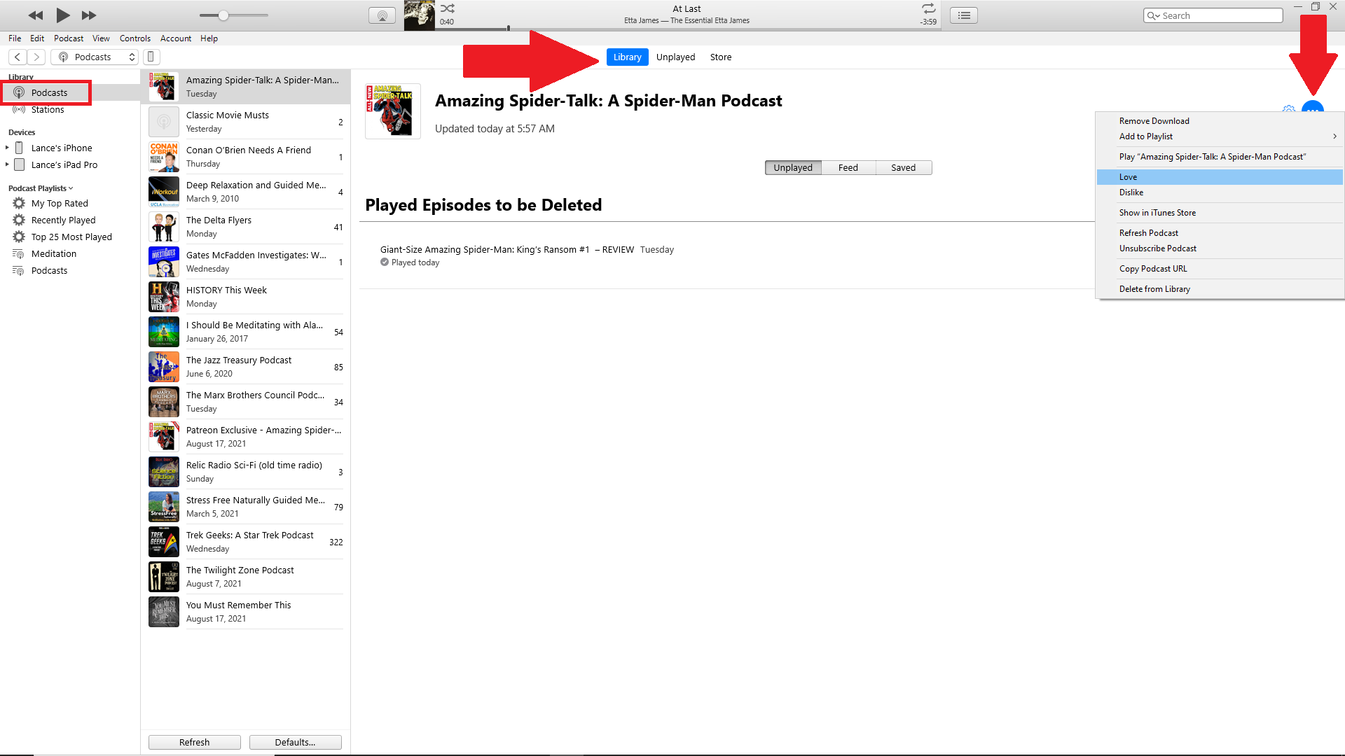 biblioteca de itunes