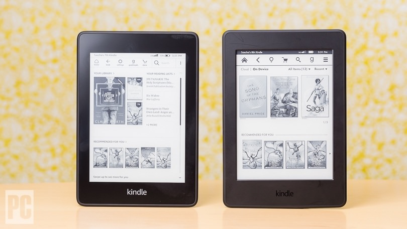 De izquierda a derecha: nuevo Kindle Paperwhite, antiguo Kindle Paperwhite